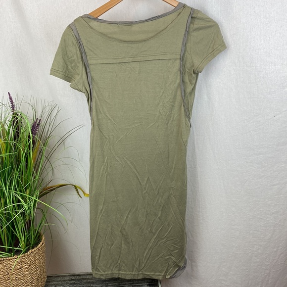 Beverly’s Green & Gray Short Sleeve Panel Tie Tee Shirt M - Picture 3 of 6